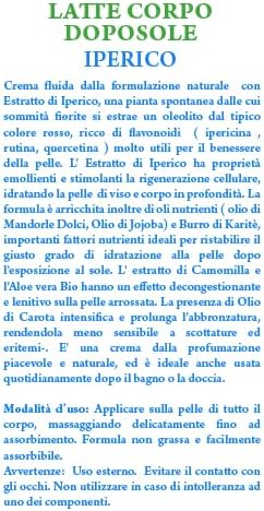 Latte corpo iperico idratante lenitivo