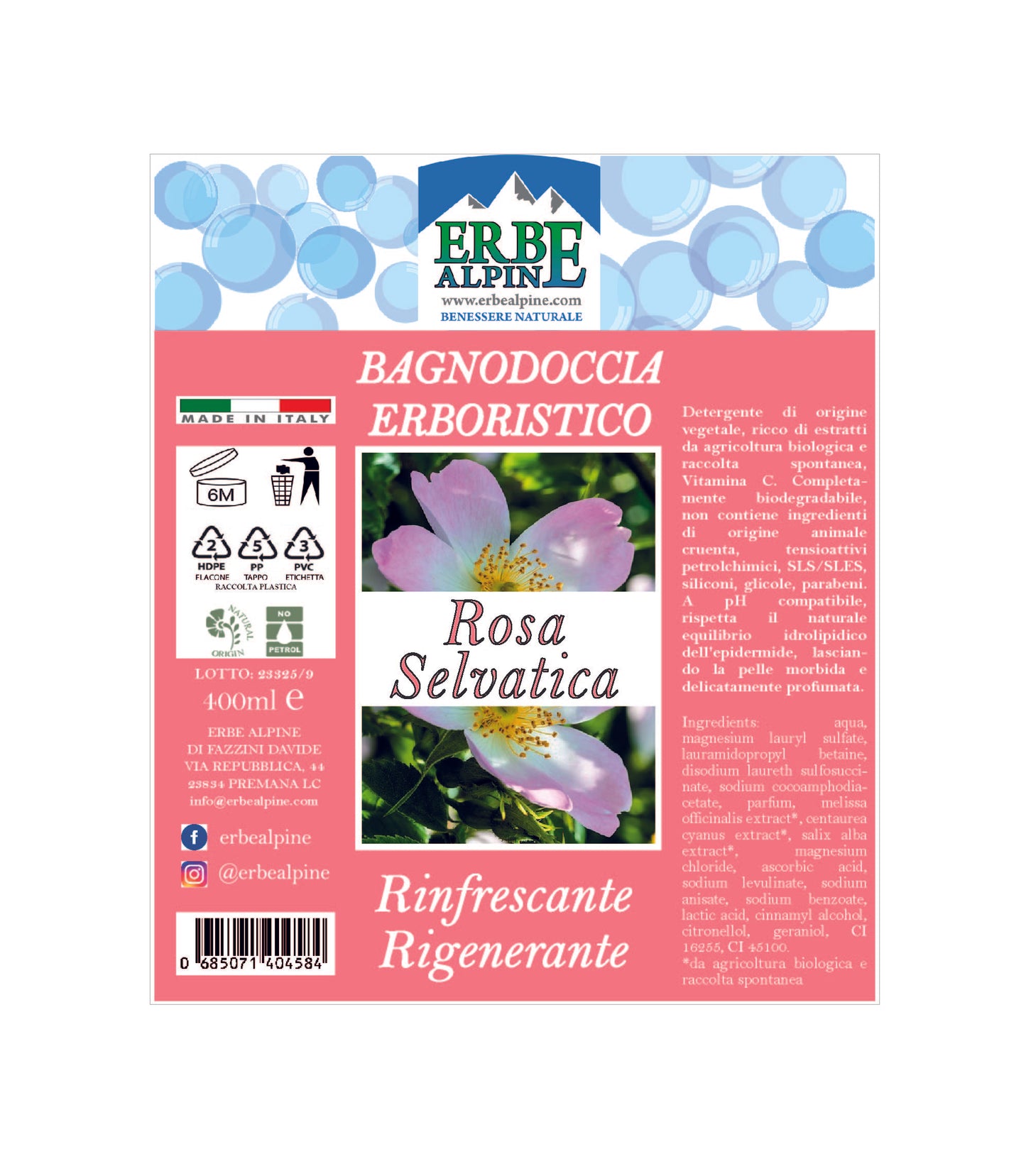 Bagnodoccia Erboristico Rosa selvatica